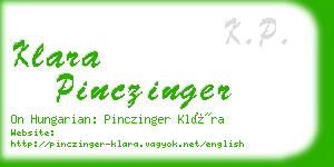 klara pinczinger business card